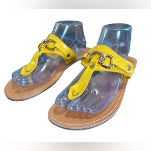 Max Love Sandals 10 Yellow Thong Flip-flops Woman Summer Spring Casual Footwear.